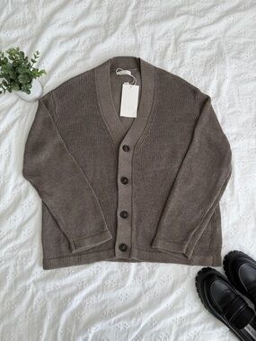 Zara Brown Button V-Neck Cardigan